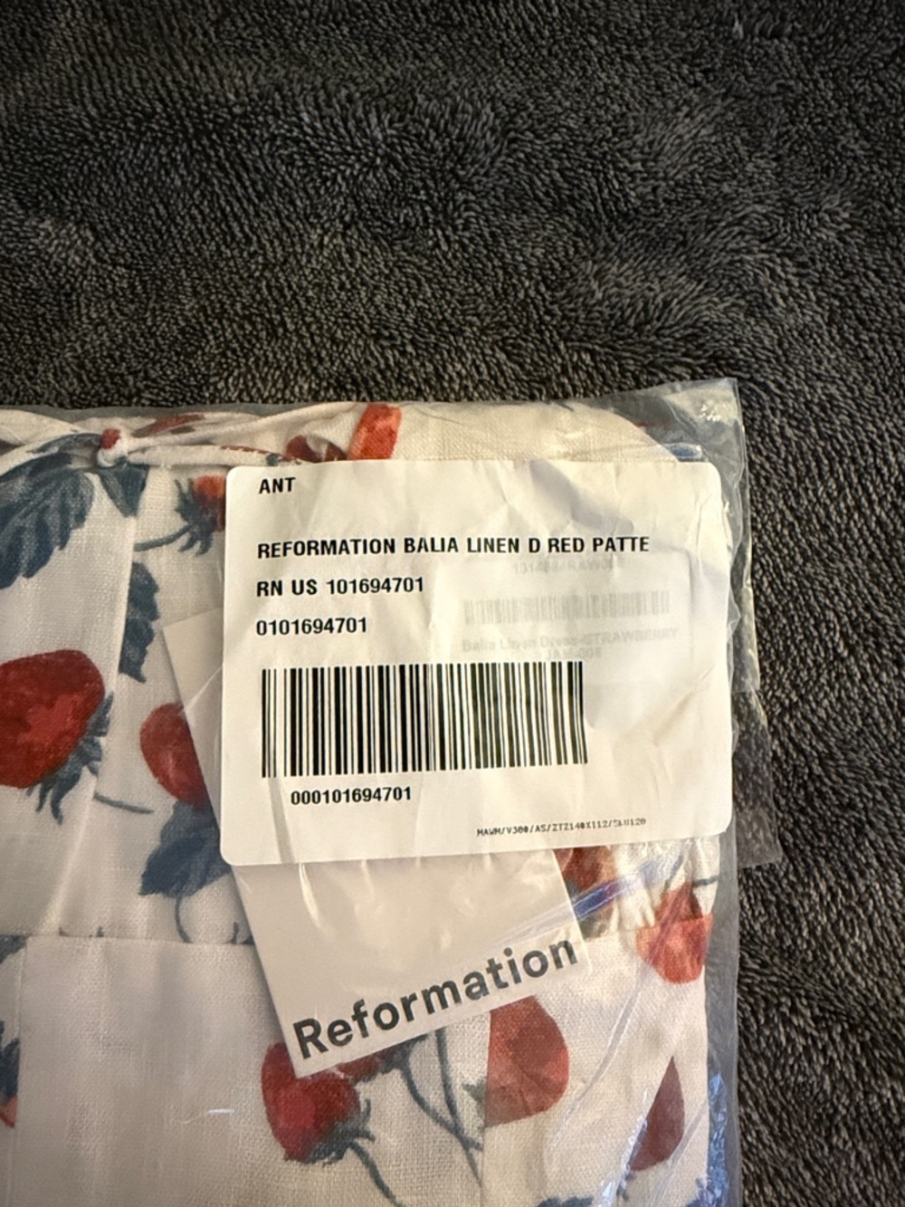 NWT REFORMATION Balia Linen Dress, Strawberry Jam, size 6 - Picture 7 of 7